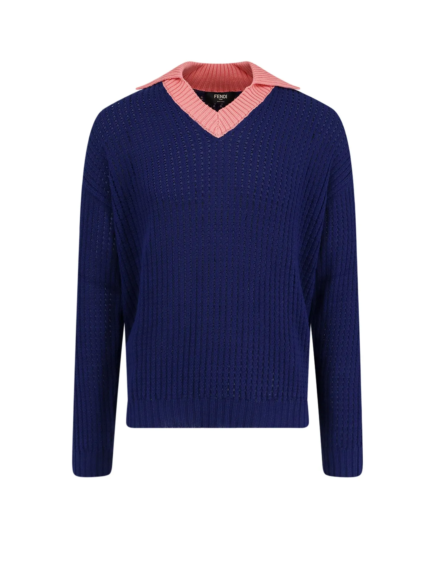 Cotton Sweater With Contrasting Collar sold by Wanan Luxury