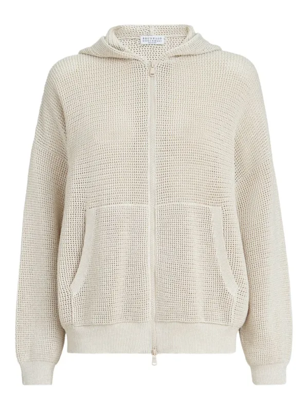 Cotton Hooded Cardigan made by Brunello Cucinelli