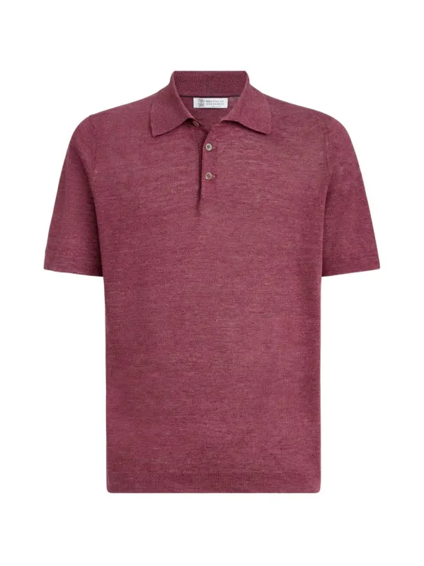 Linen And Cotton Blend Polo Shirt made by Brunello Cucinelli