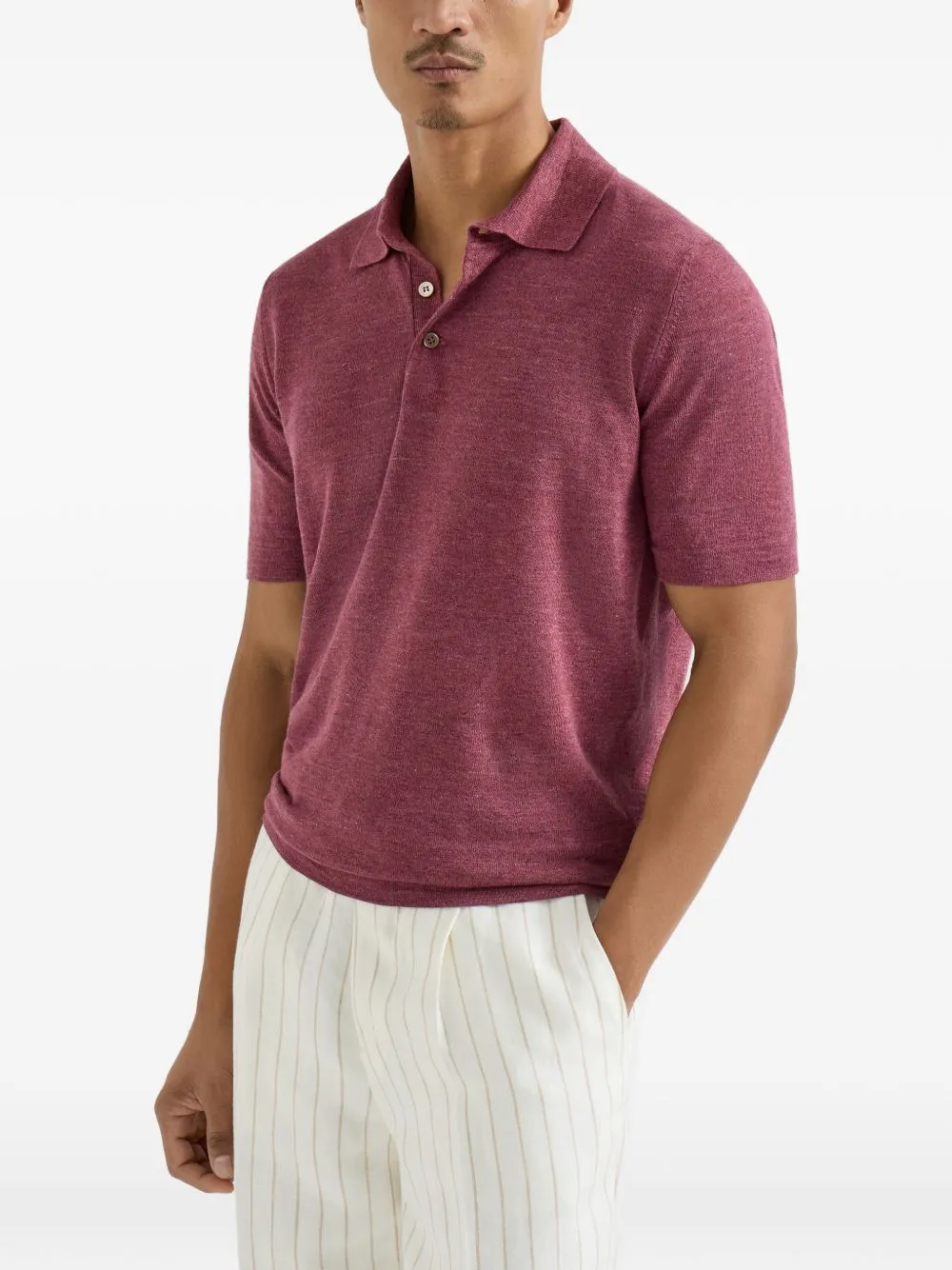 Linen And Cotton Blend Polo Shirt sold by Wanan Luxury product image thumbnail 5
