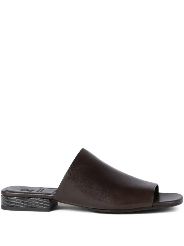 Leather Flat Sandals made by Brunello Cucinelli