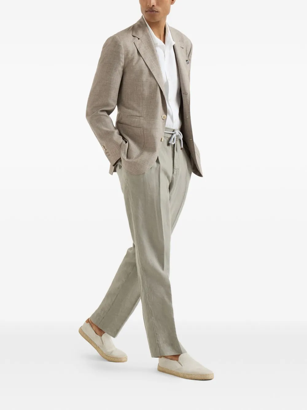Linen And Silk Single-Breasted Jacket sold by Wanan Luxury product image thumbnail 2
