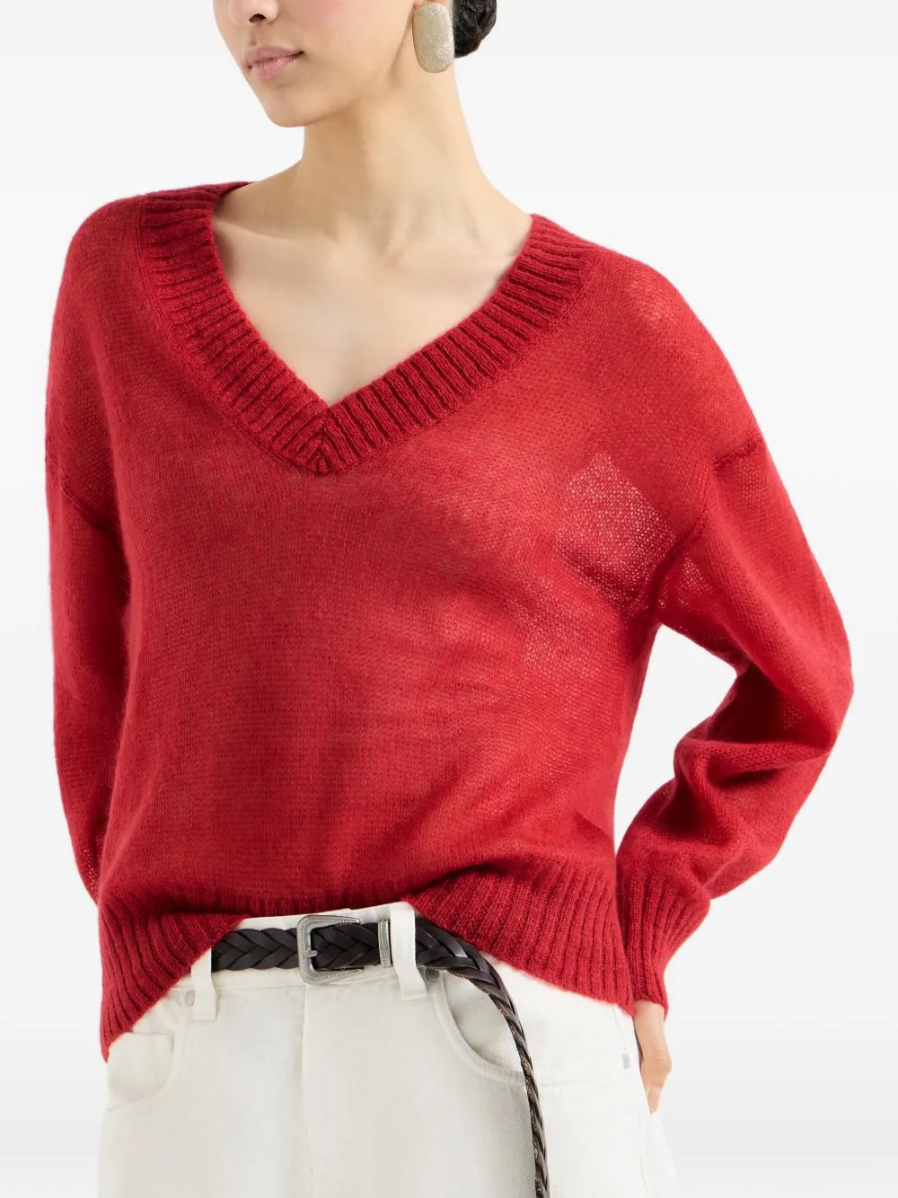 Wool V-Necked Jumper sold by Wanan Luxury product image thumbnail 4