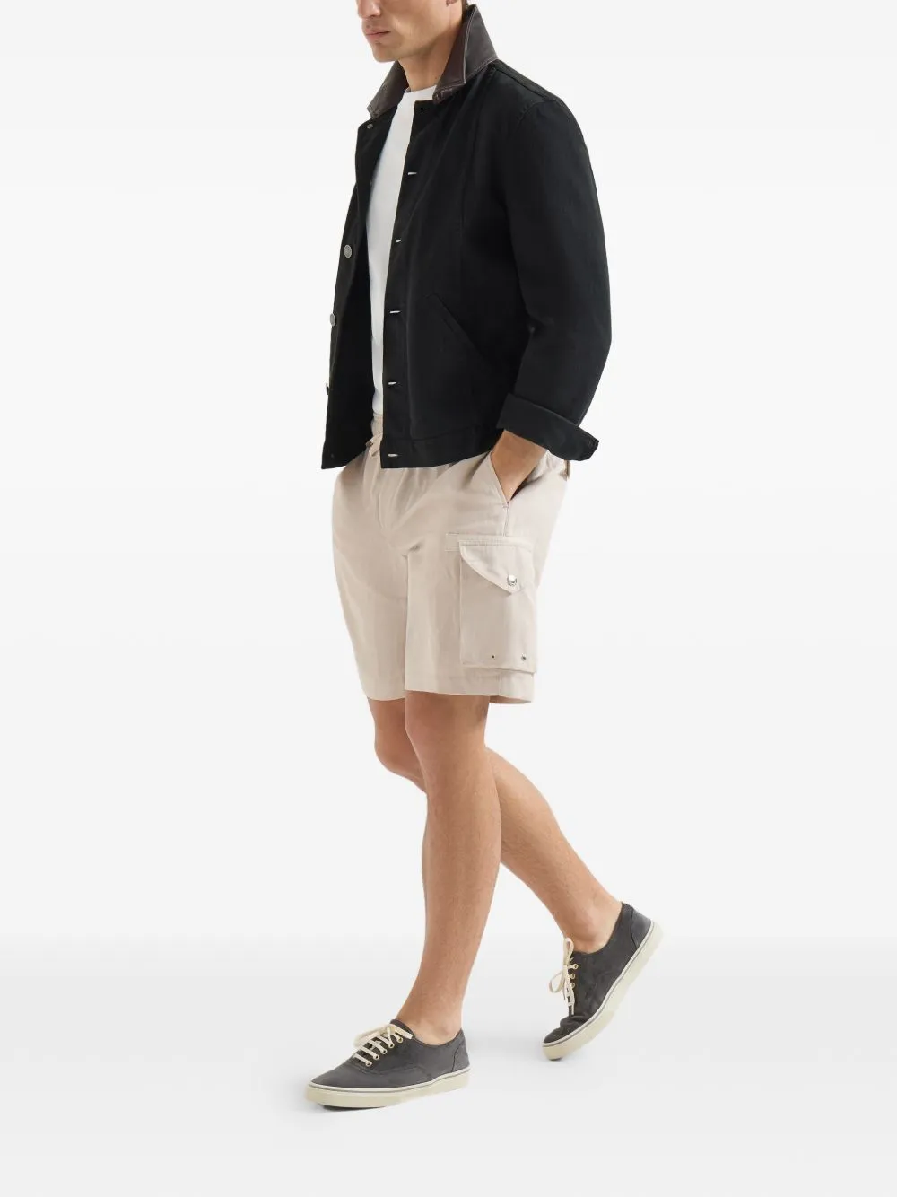 Linen Cargo Shorts sold by Wanan Luxury product image thumbnail 4