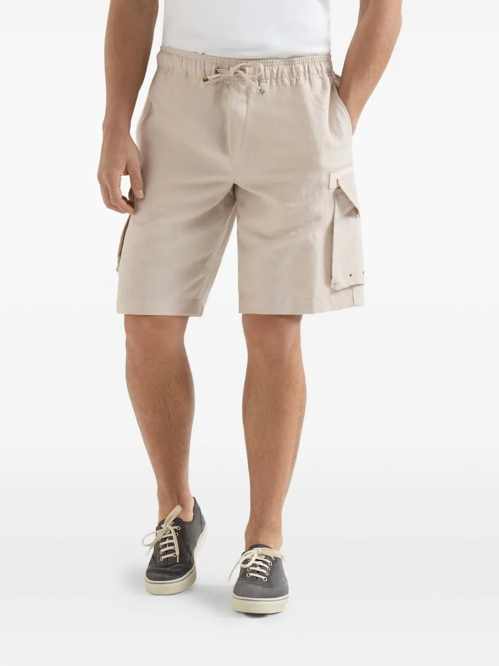 Linen Cargo Shorts sold by Wanan Luxury product image thumbnail 5