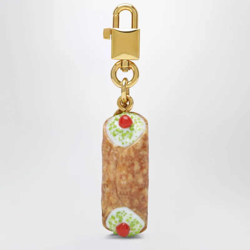 Cannolo Charm Keyring In Metal And Resin, Multicolor made by Dolce & Gabanna