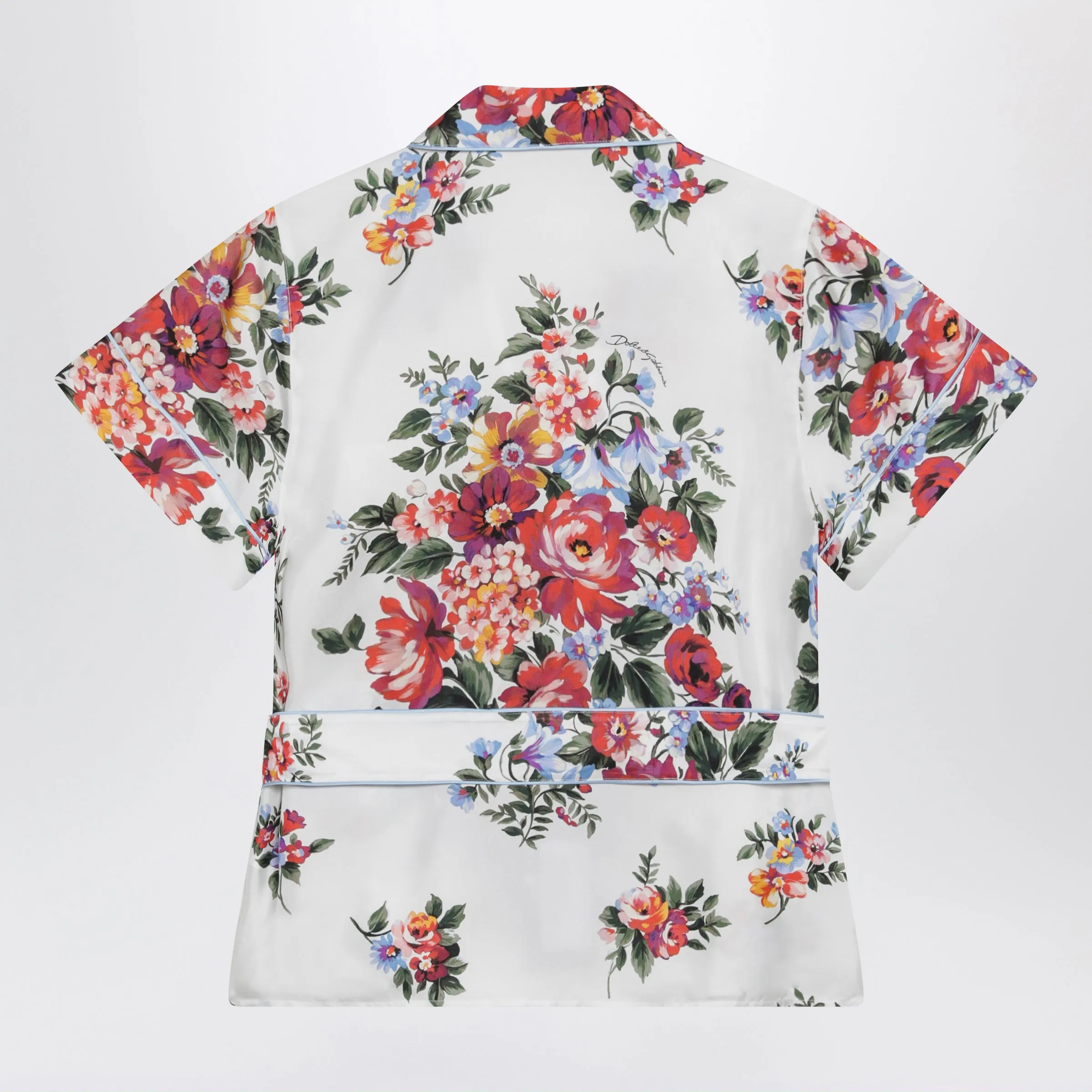 Vanity Floral-Print Silk Twill Shirt In White sold by Wanan Luxury product image thumbnail 2