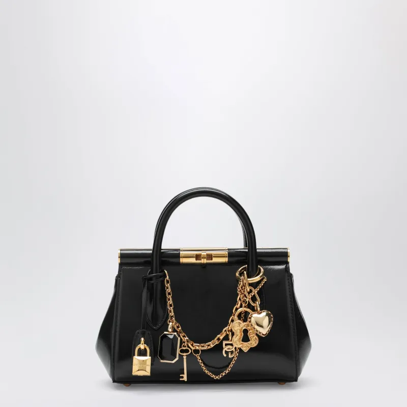 Marlene Mini Day Handbag With Charms In Black Calfskin made by Dolce & Gabanna