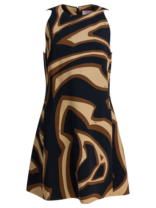 Labirinto Print Trapeze Dress Dresses Black made by Emilio Pucci