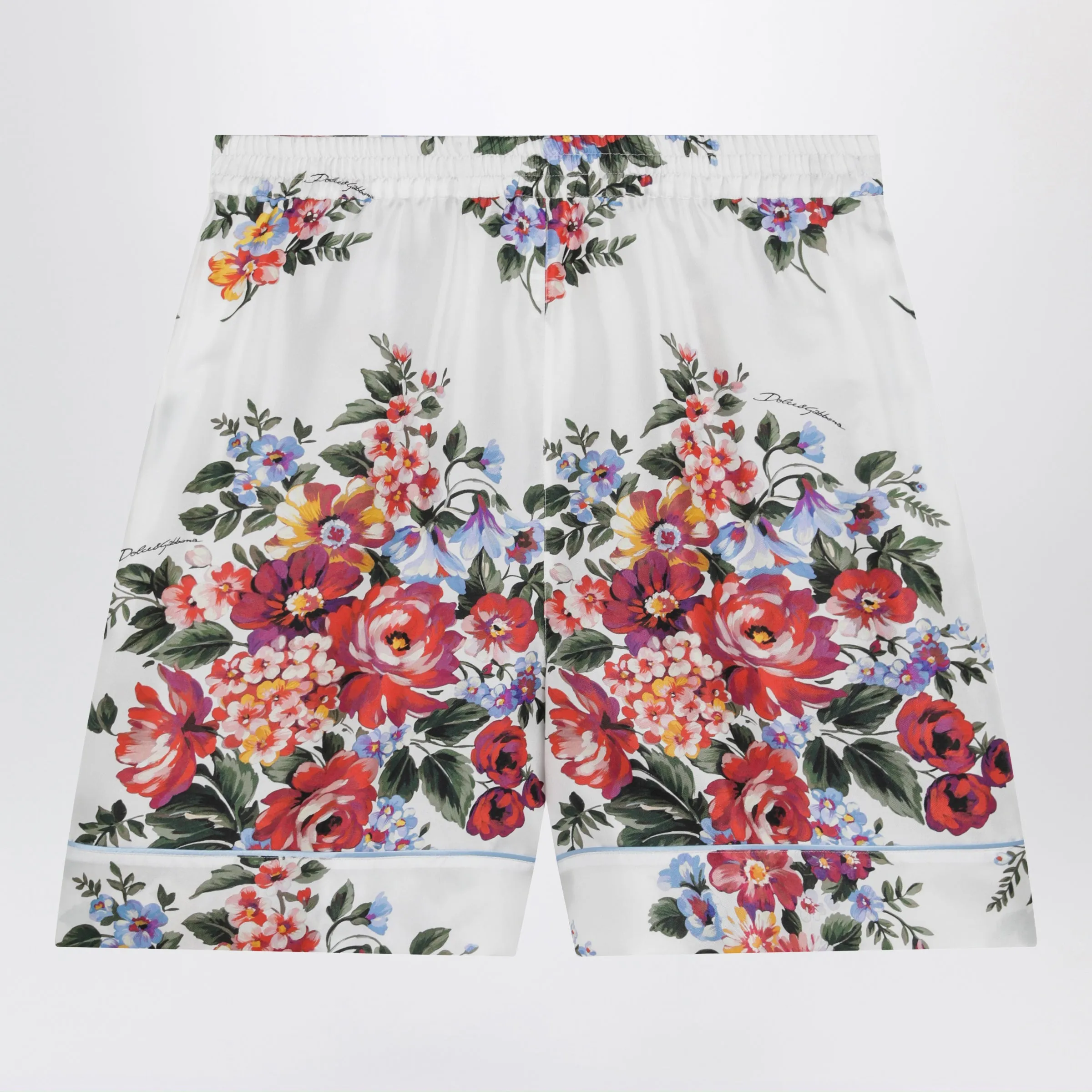 Vanity Bermuda Shorts In Silk Twill, White Floral Print sold by Wanan Luxury product image thumbnail 2