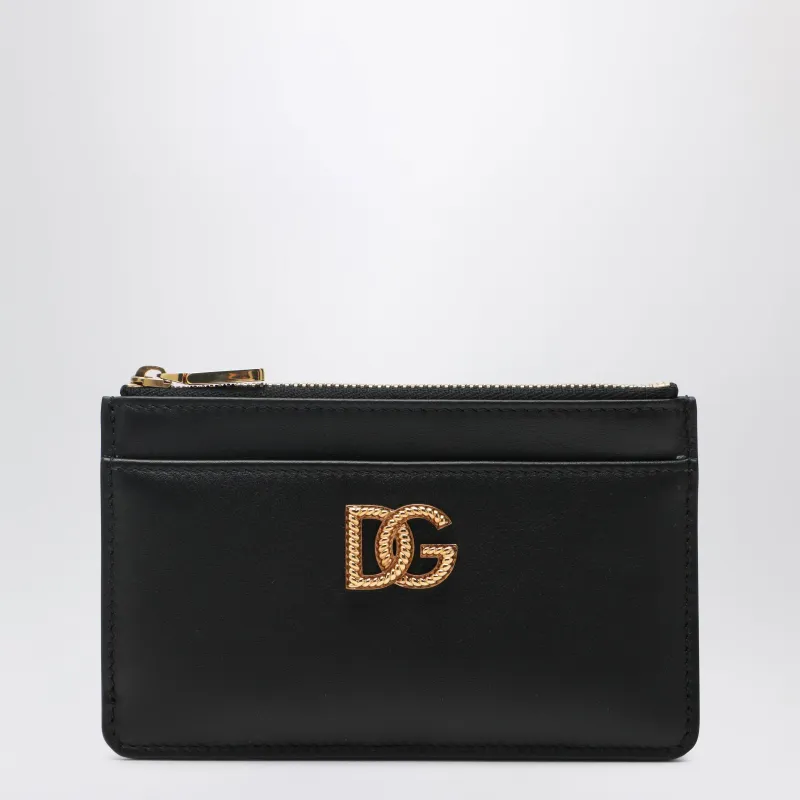 Calfskin Leather Card Holder With Dg Logo In Black made by Dolce & Gabanna