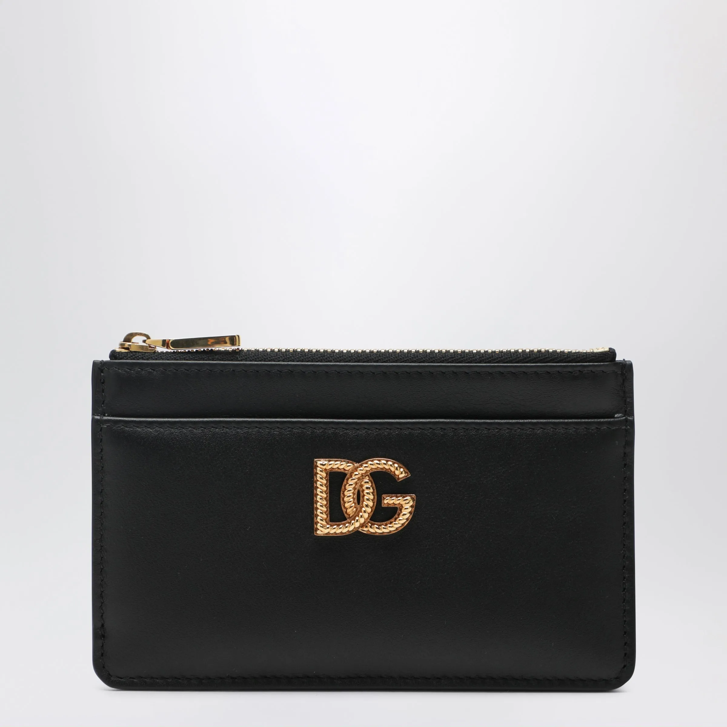 Calfskin Leather Card Holder With Dg Logo In Black sold by Wanan Luxury
