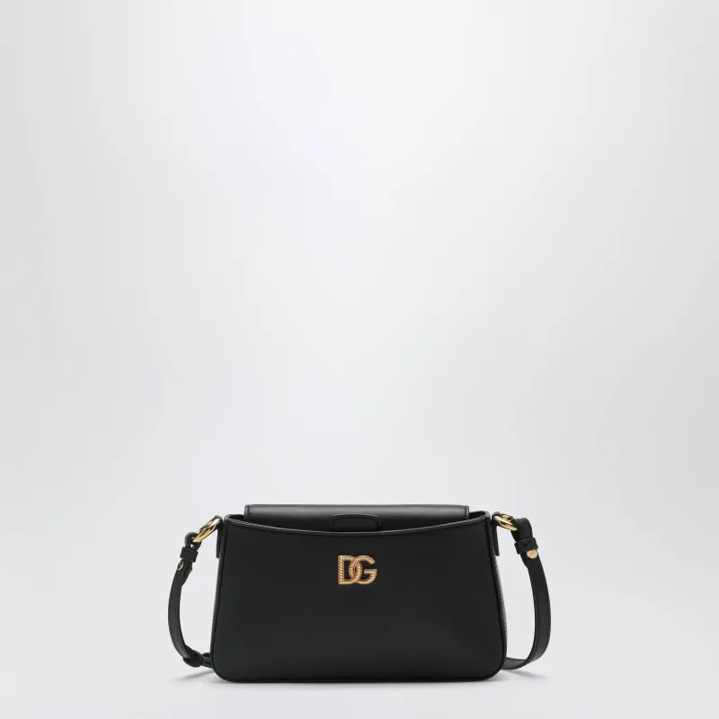 Calfskin Leather Phone Bag In Black made by Dolce & Gabanna