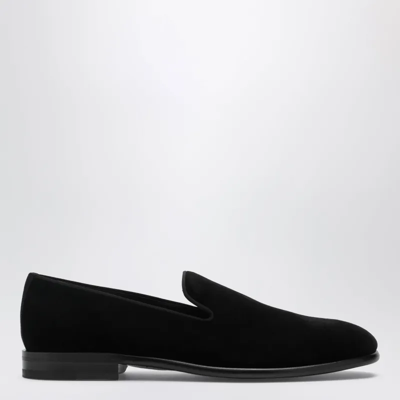 Black Velvet Goatskin Loafers made by Dolce & Gabanna
