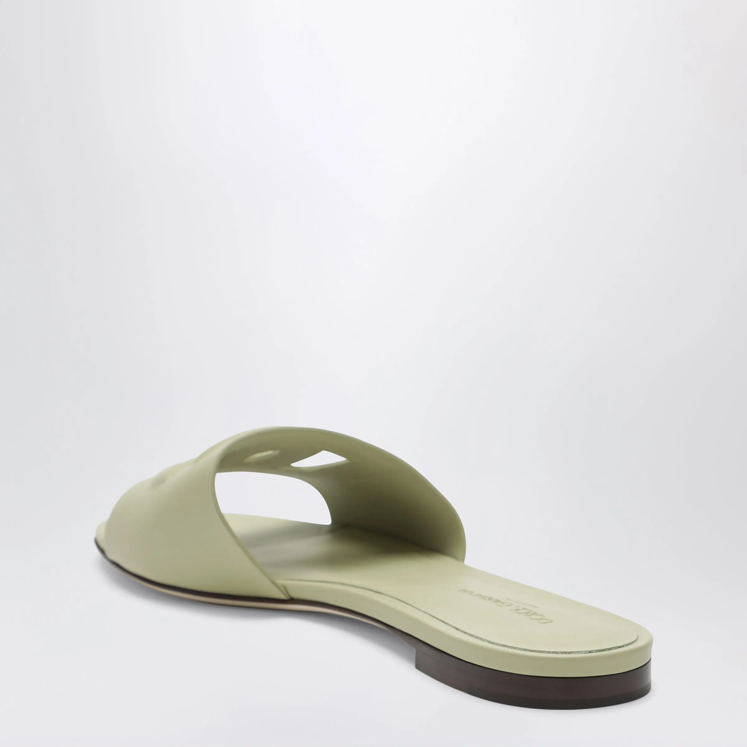 Sage Green Calfskin Leather Slides With Dg Logo sold by Wanan Luxury product image thumbnail 2