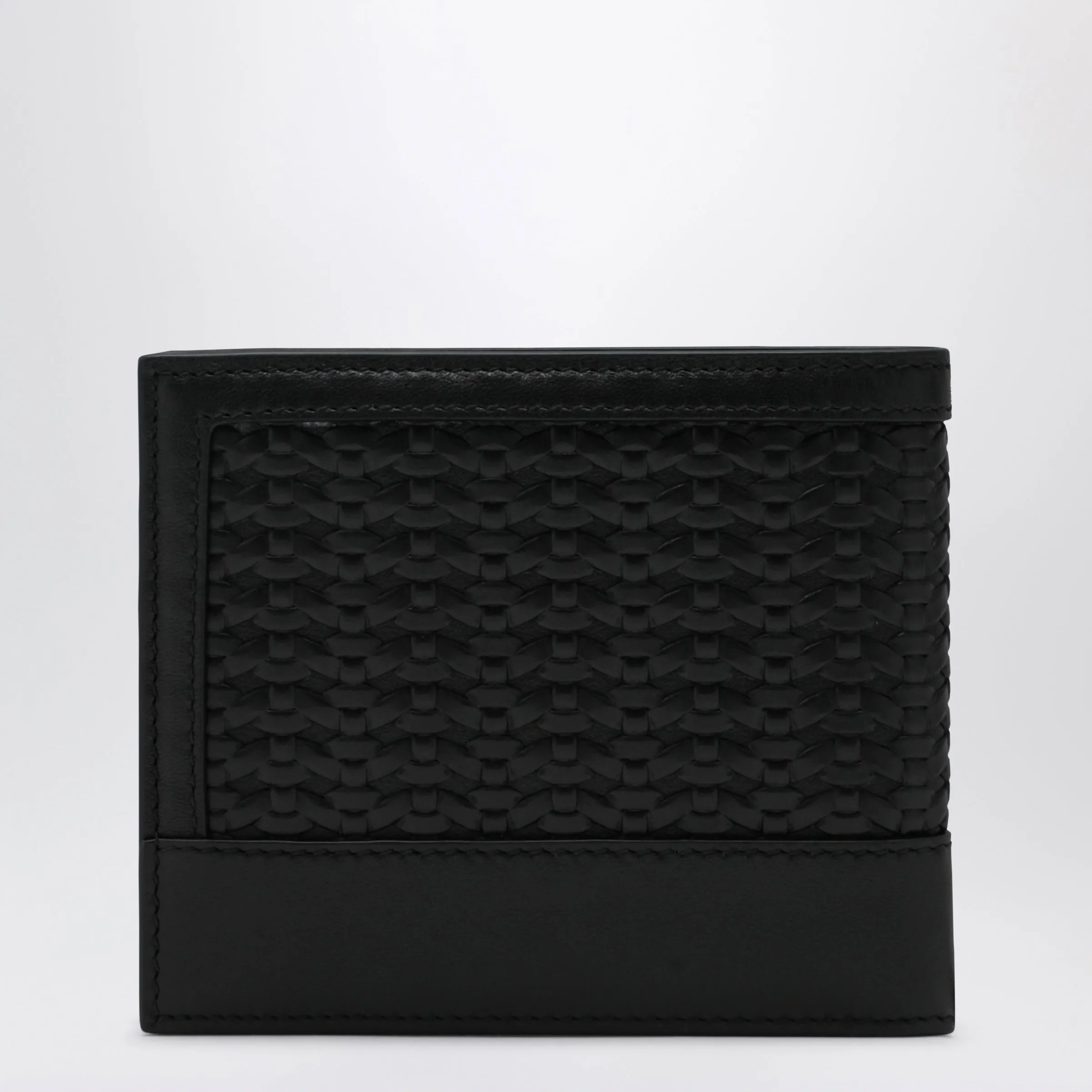 Woven Plongé Calfskin Wallet In Black sold by Wanan Luxury product image thumbnail 2