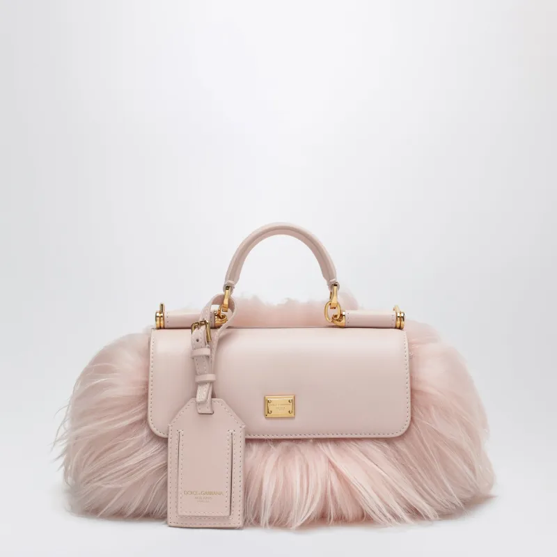 My Sicily Mini Handbag In Kidassia And Calfskin, Powder made by Dolce & Gabanna
