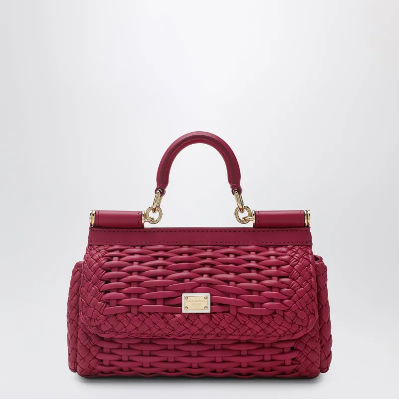 Sicily Mini Woven Nappa Leather Bag In Hibiscus made by Dolce & Gabanna