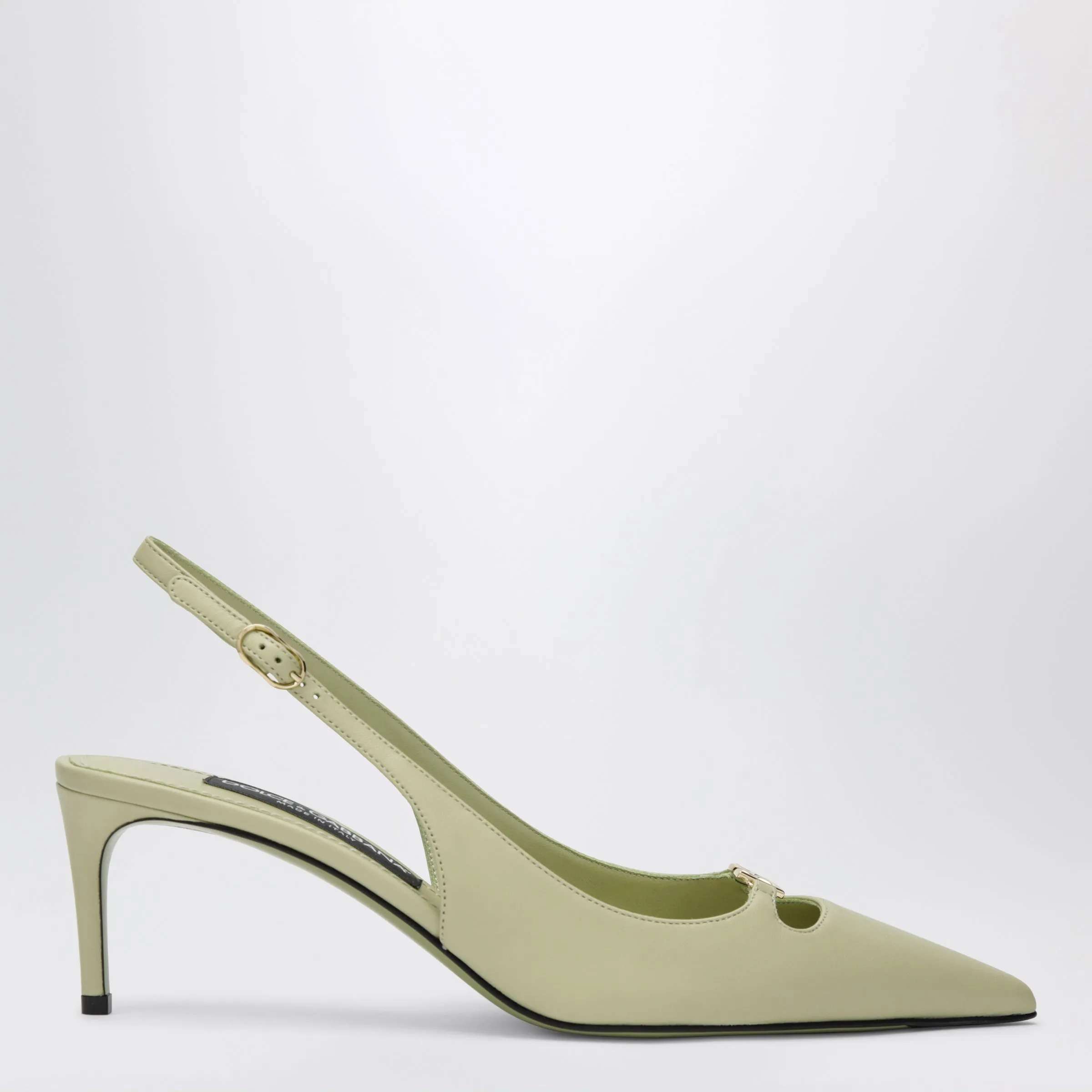 Lollo Slingback Pumps In Silk Nappa, Sage sold by Wanan Luxury