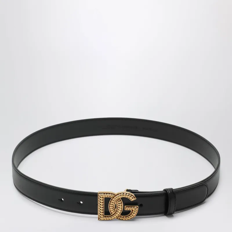 Belt With Dg Logo In Calfskin Leather, Black made by Dolce & Gabanna