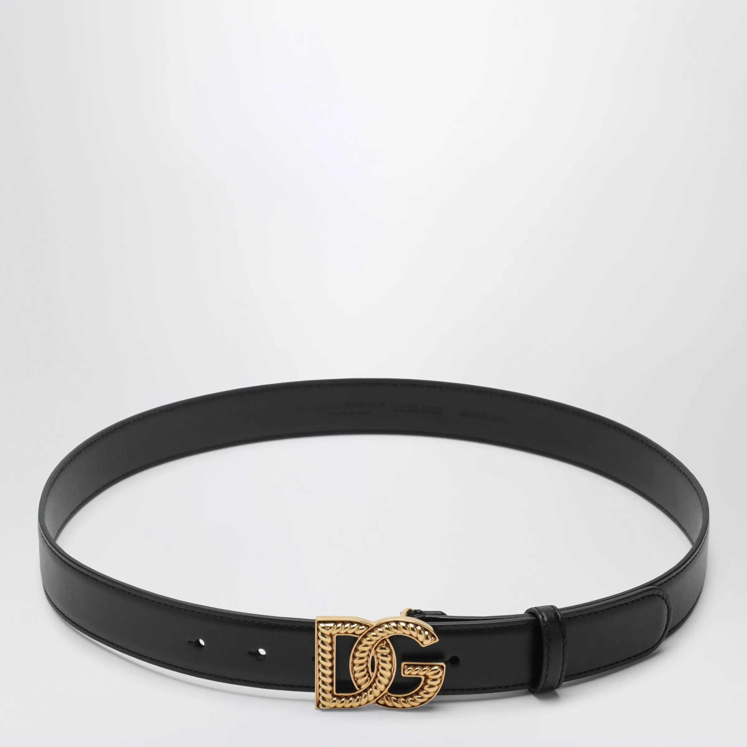 Belt With Dg Logo In Calfskin Leather, Black sold by Wanan Luxury
