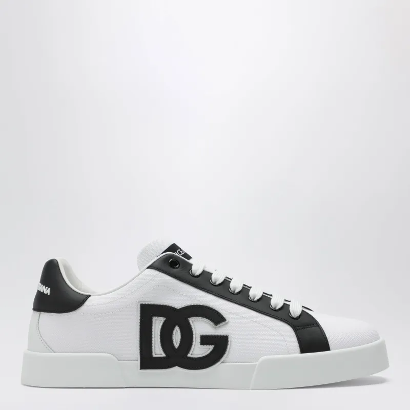 Portofino Light Strobel Sneakers In Canvas And White/Black Leather made by Dolce & Gabanna