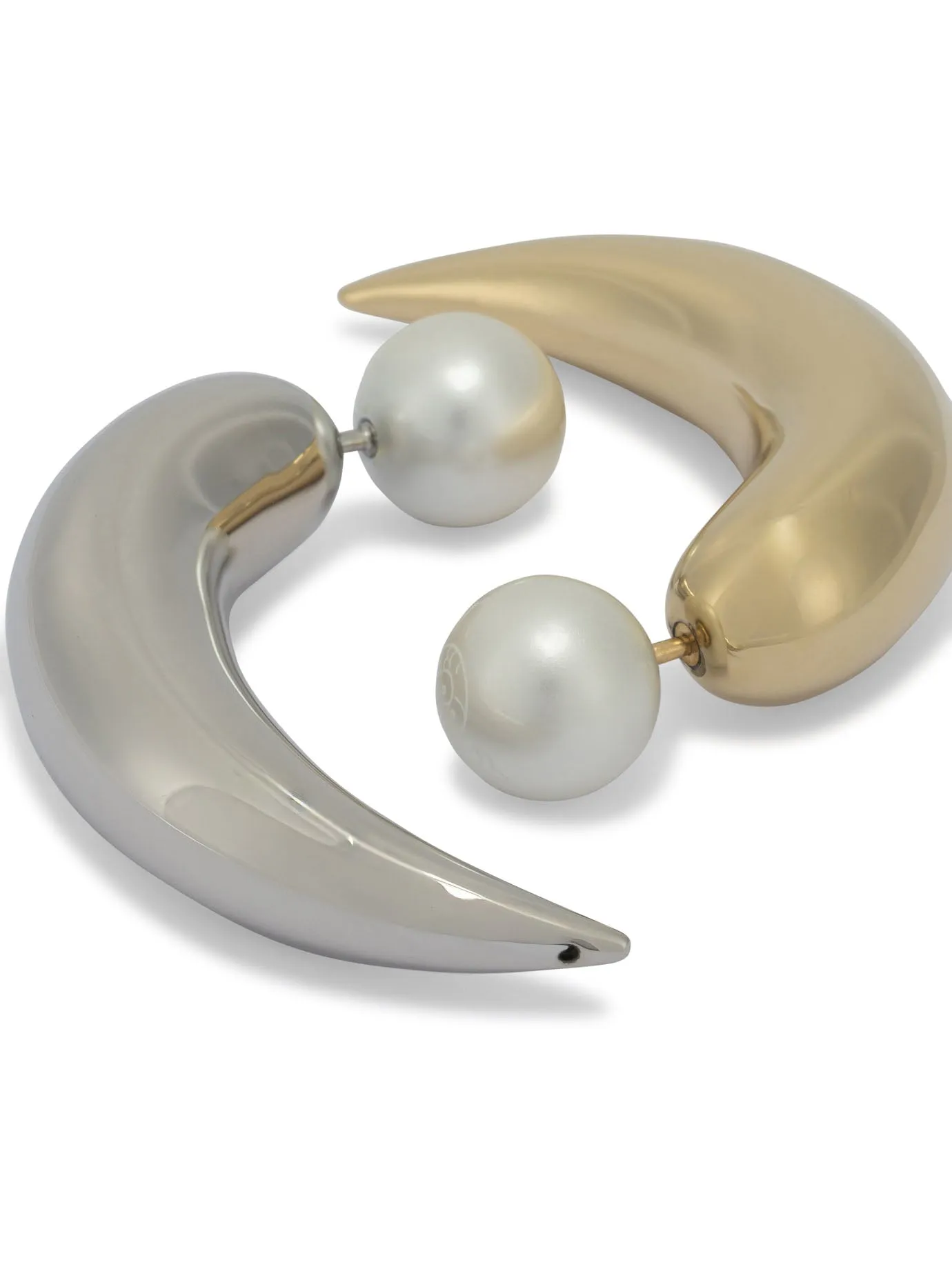 Horn Earrings With Pearl Jewels Gold sold by Wanan Luxury product image thumbnail 2