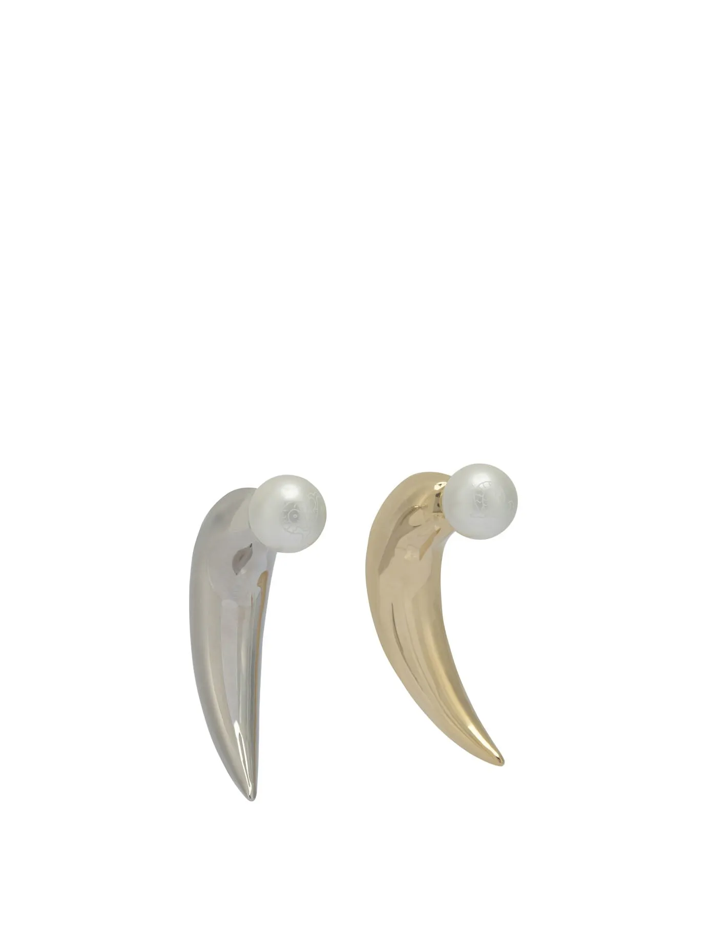 Horn Earrings With Pearl Jewels Gold sold by Wanan Luxury