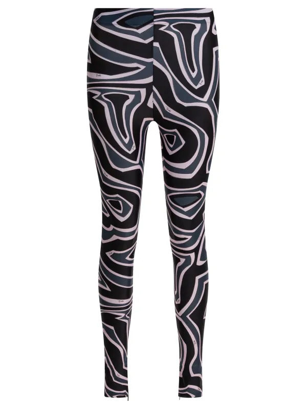 Leggings With Print Trousers Black made by Emilio Pucci