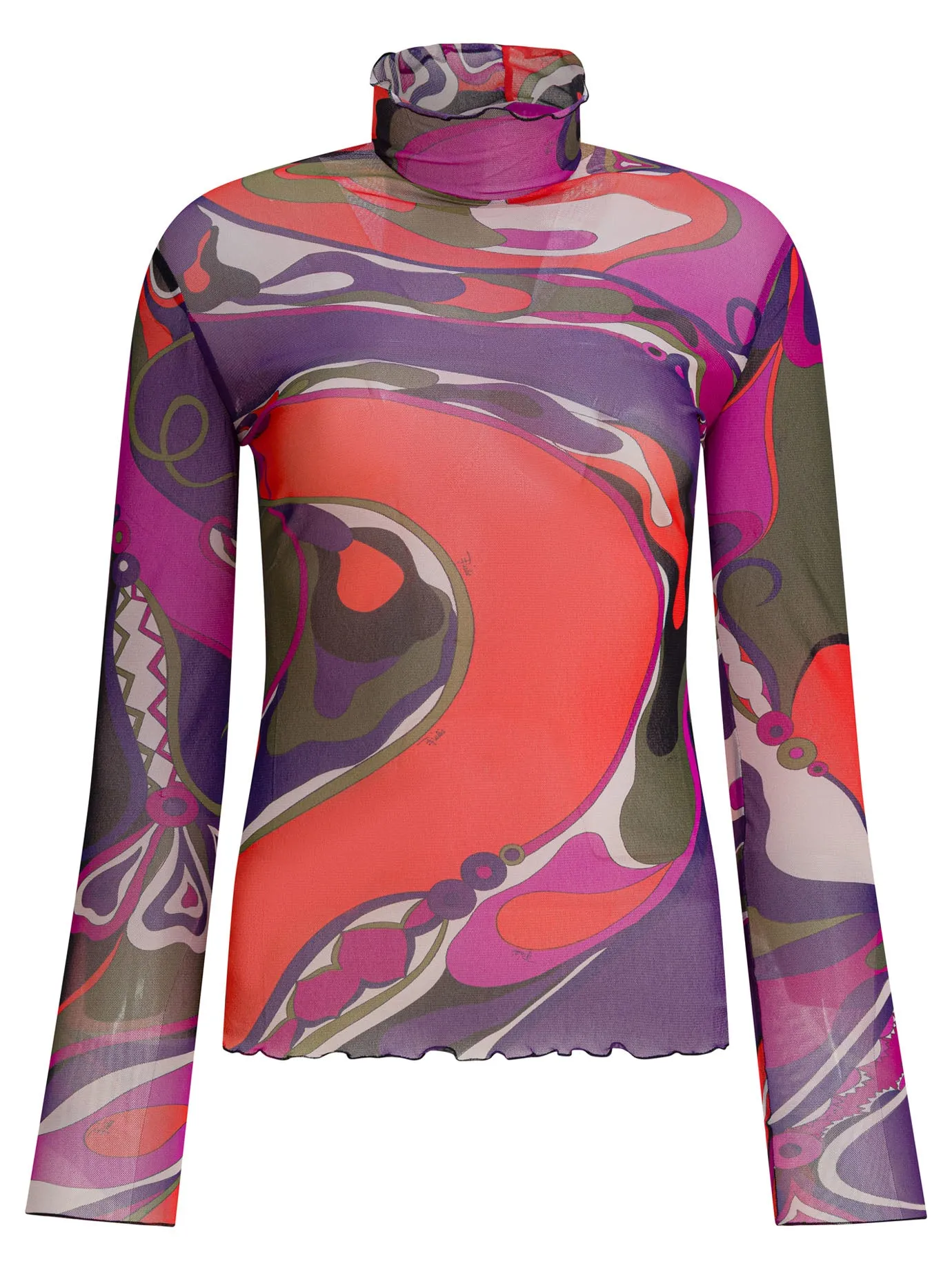 Orchidee Print Tulle T-Shirt T-Shirts Purple sold by Wanan Luxury