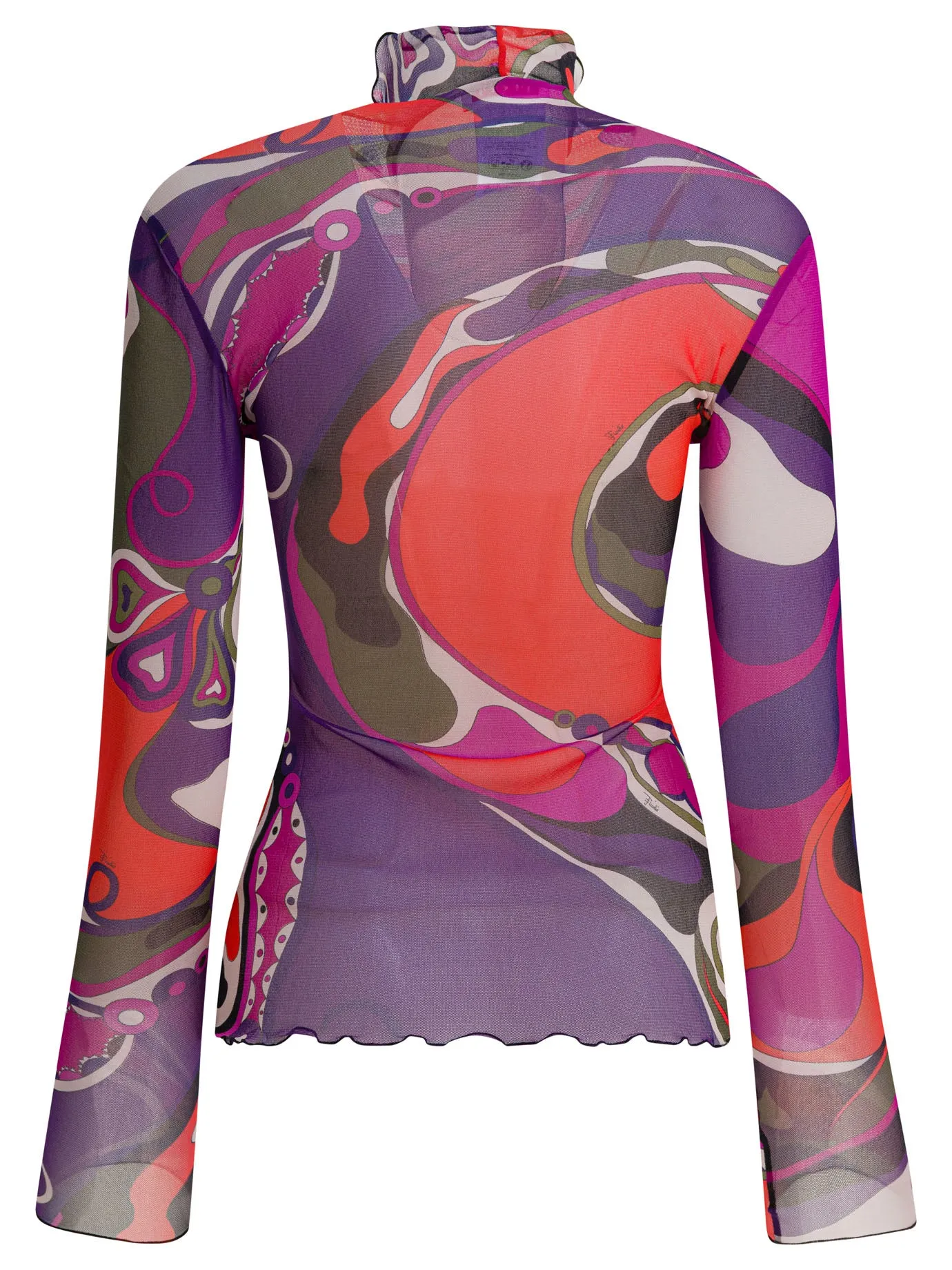 Orchidee Print Tulle T-Shirt T-Shirts Purple sold by Wanan Luxury product image thumbnail 2