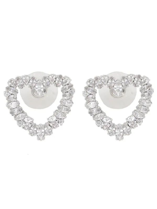 "Crystal Heart" Earrings made by Self-Portrait
