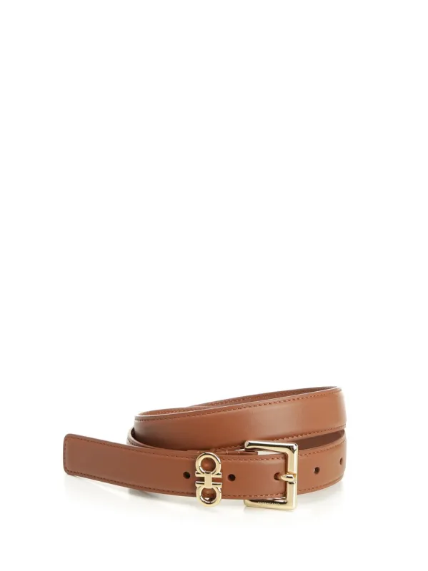 Classic Leather Belt Belts Brown made by Salvatore Ferragamo