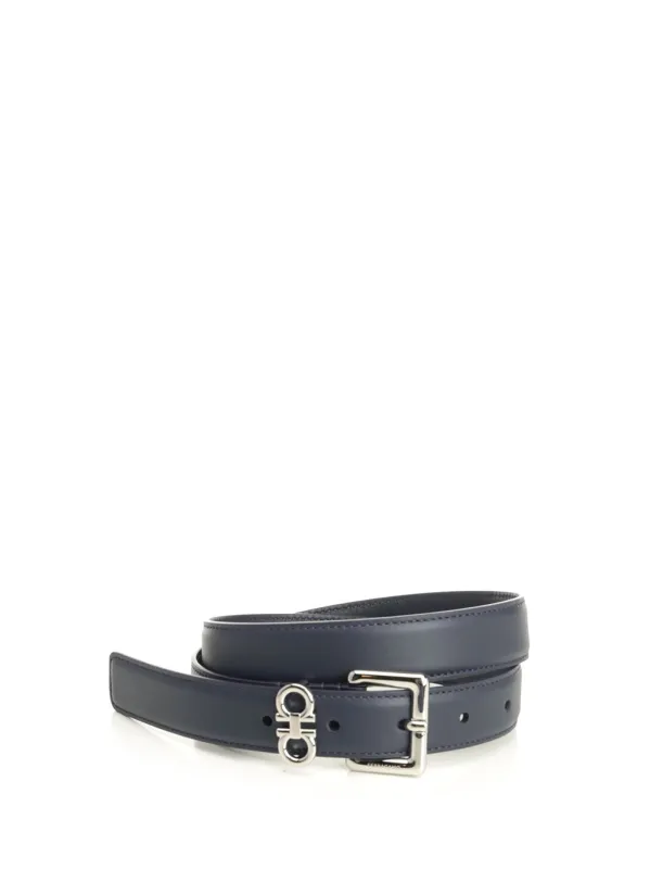 Classic Leather Belt Belts Blue made by Salvatore Ferragamo