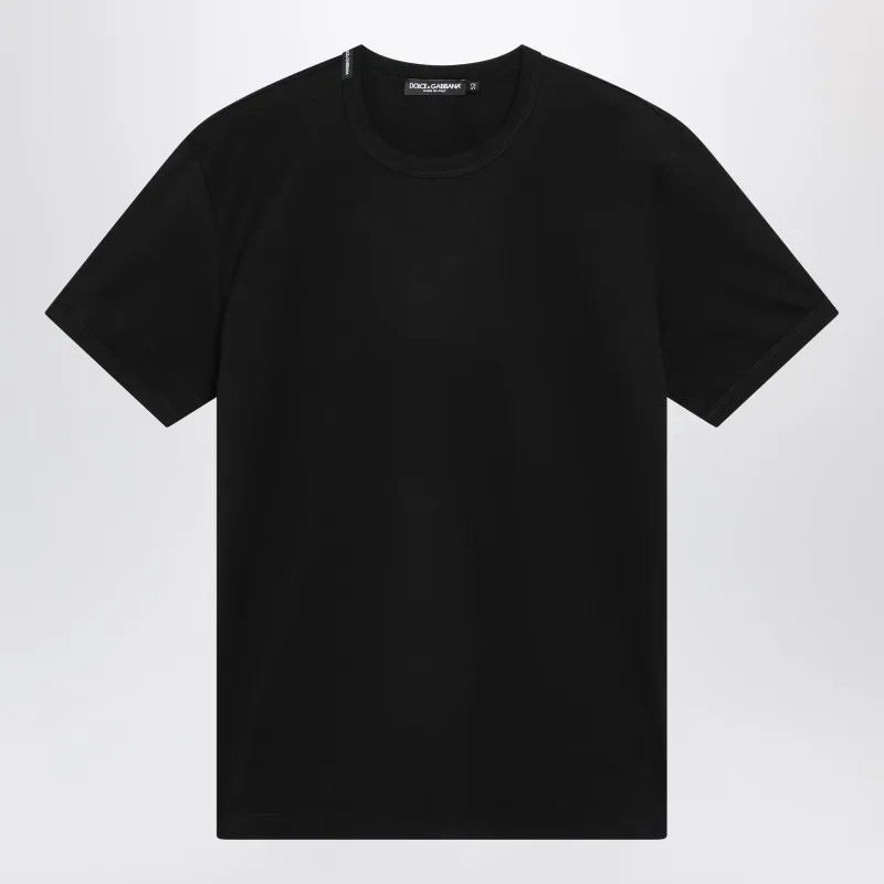Black Cotton Jersey T-Shirt made by Dolce & Gabanna