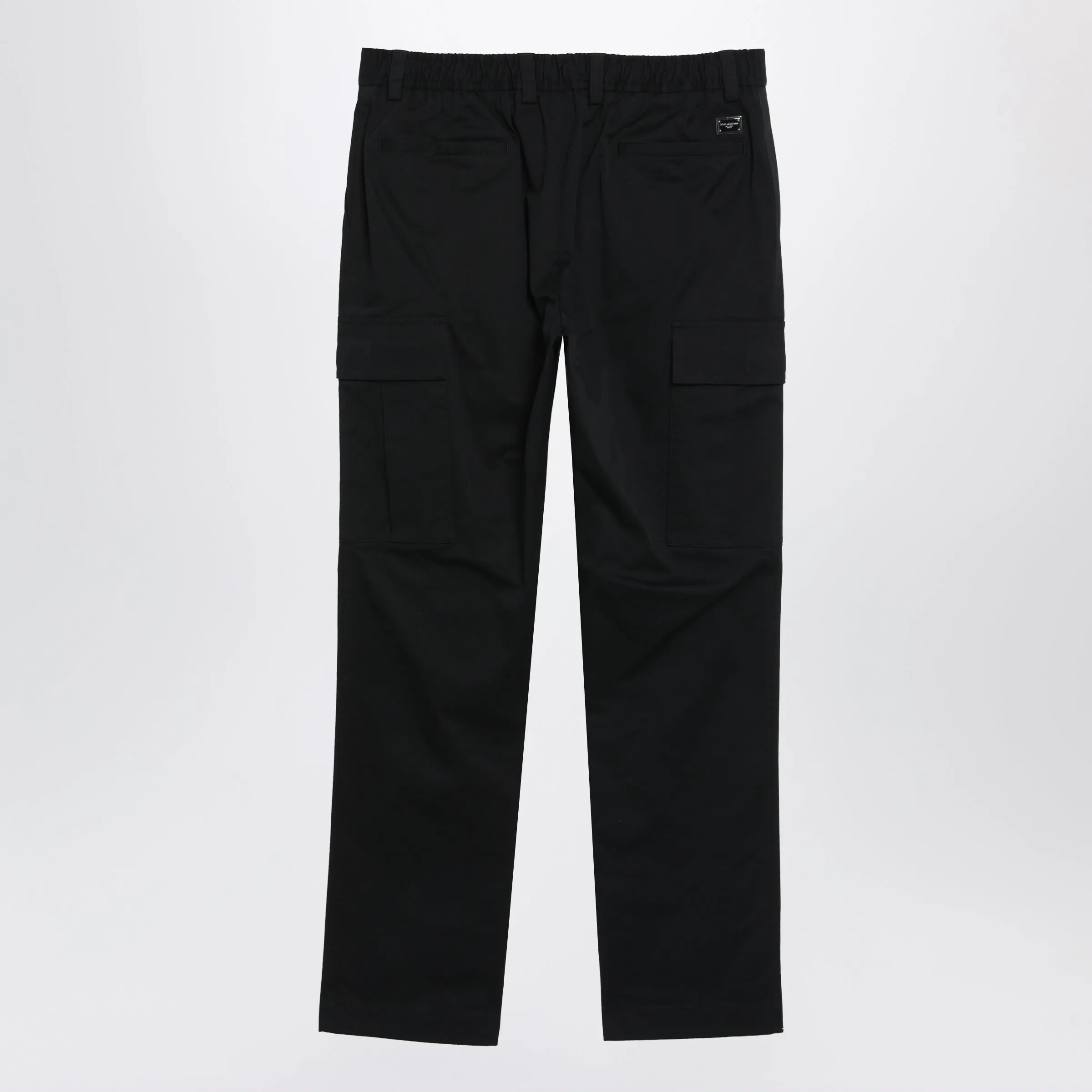 Black Cotton Gabardine Cargo Trousers sold by Wanan Luxury product image thumbnail 2