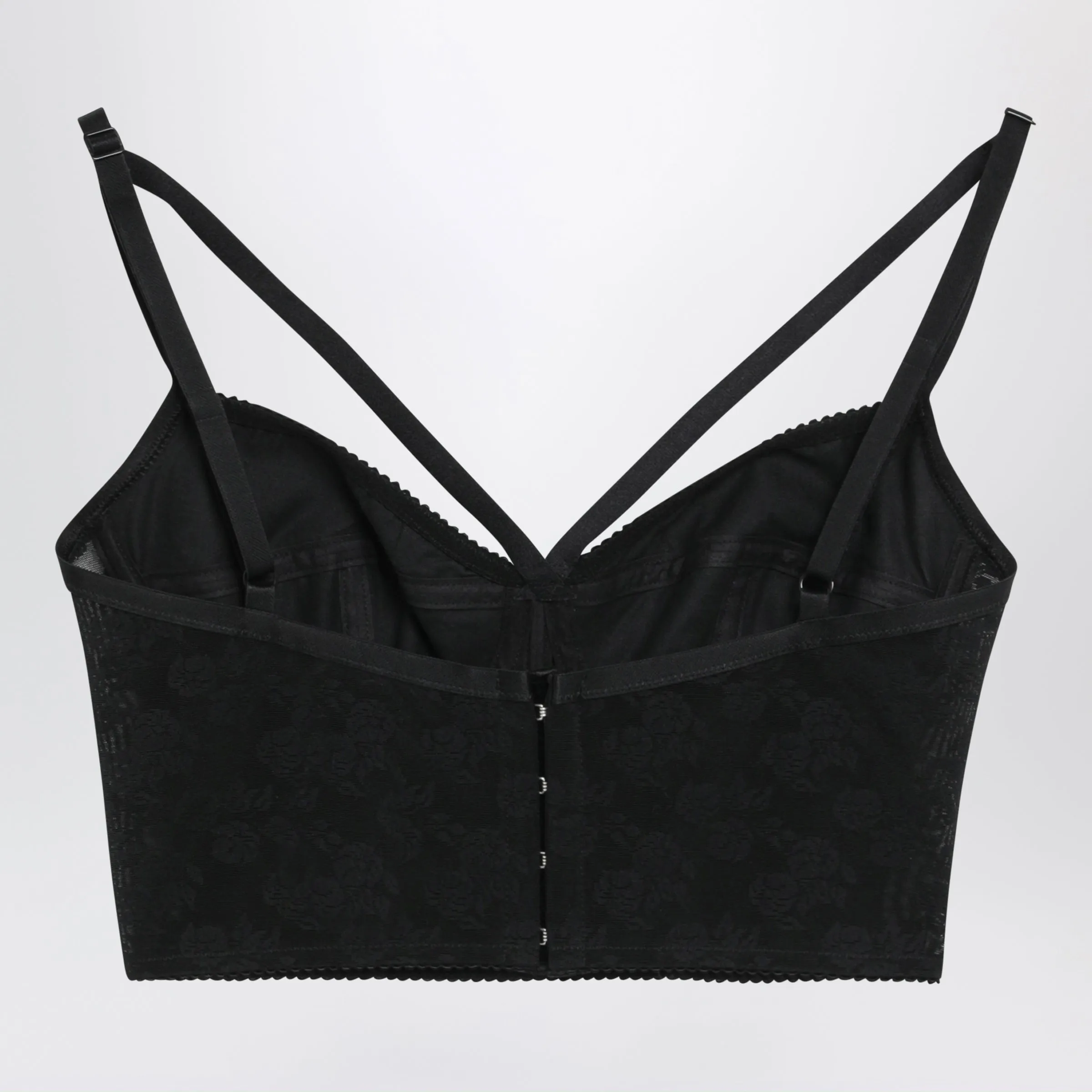 Heart-Neck Satin Bustier Top In Black sold by Wanan Luxury product image thumbnail 2