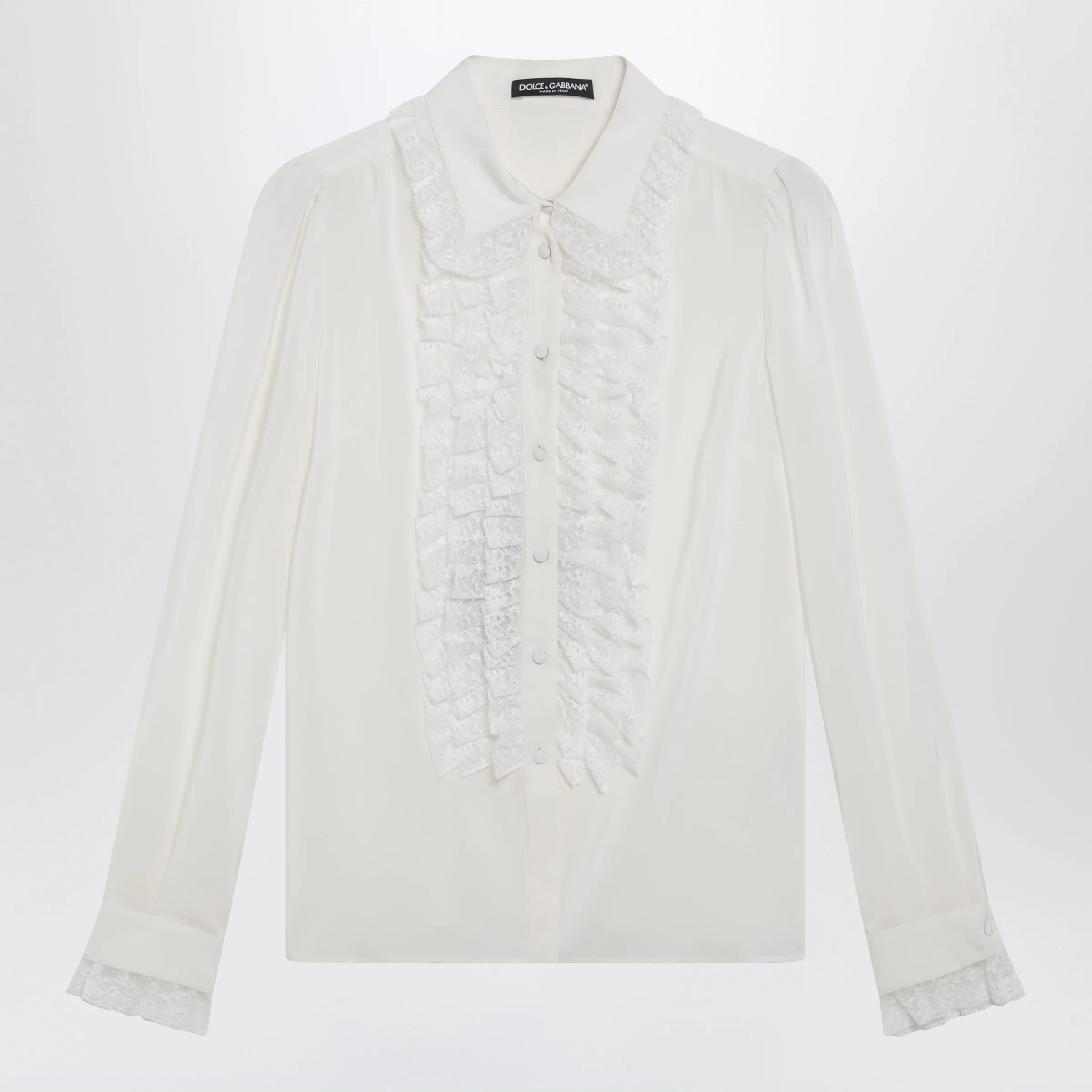 Silk And Lace Shirt With Ruffles sold by Wanan Luxury
