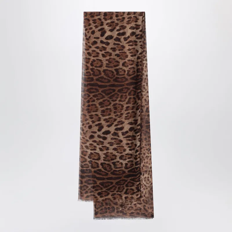 Silk Stole With Leopard Print made by Dolce & Gabanna