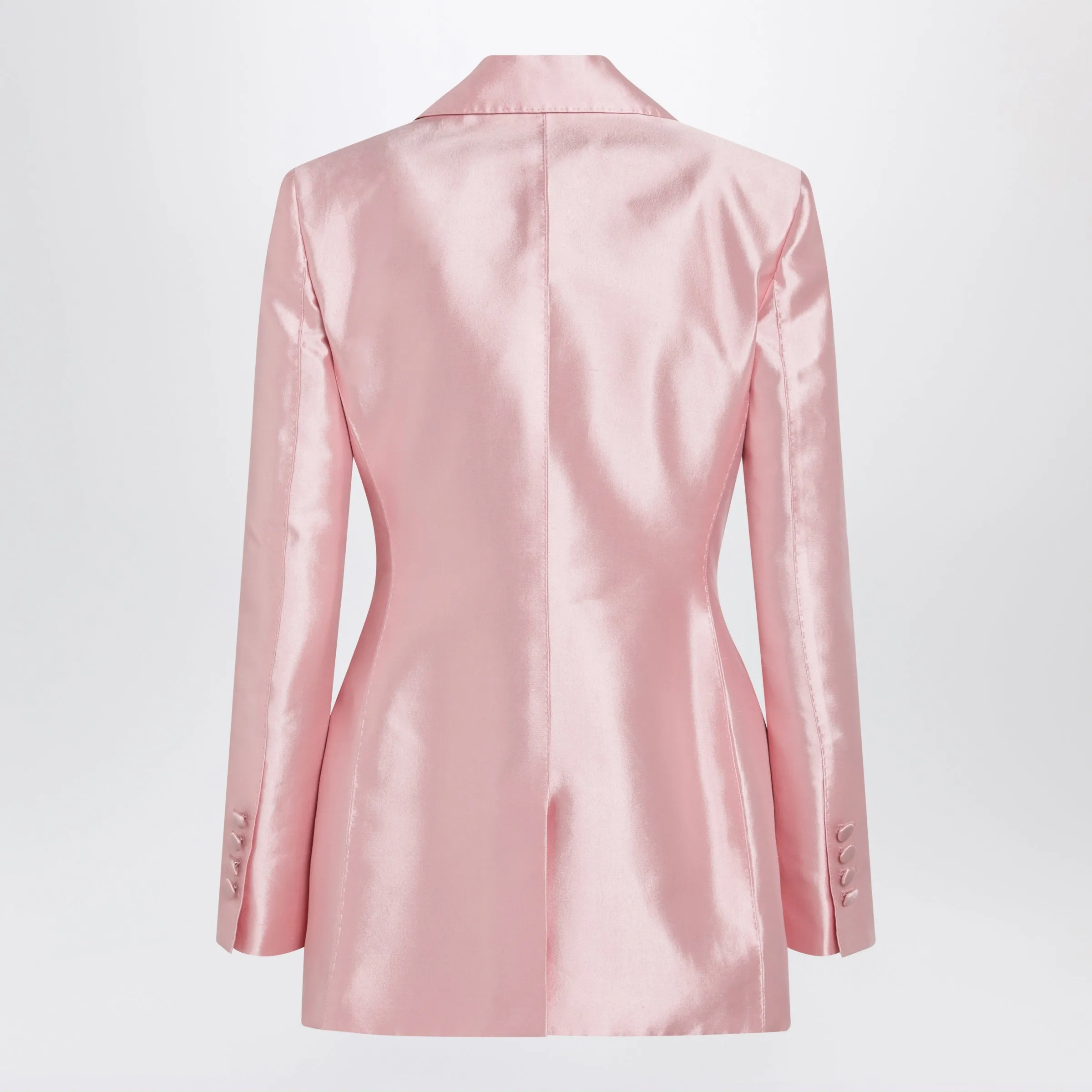 Single-Breasted Silk Shantung Blazer In Pink sold by Wanan Luxury product image thumbnail 2