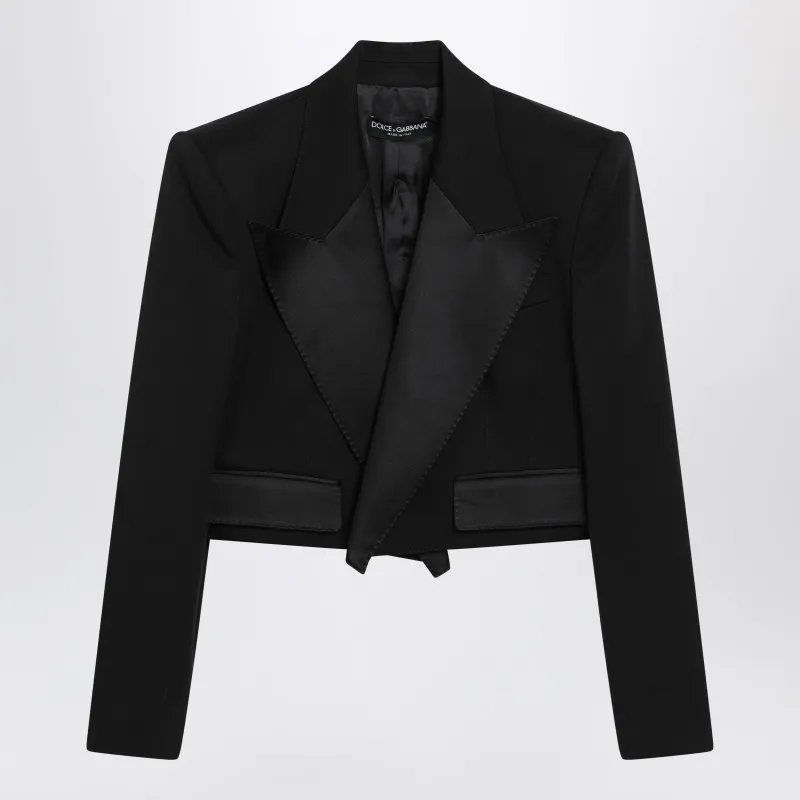 Black Wool Gabardine Spencer Tuxedo made by Dolce & Gabanna