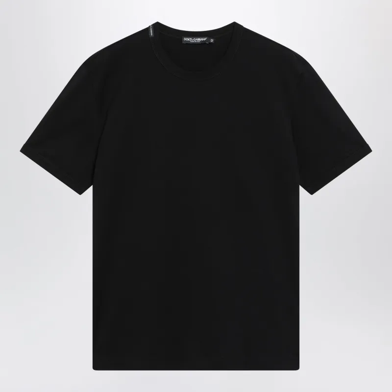 Black Cotton Jersey T-Shirt made by Dolce & Gabanna
