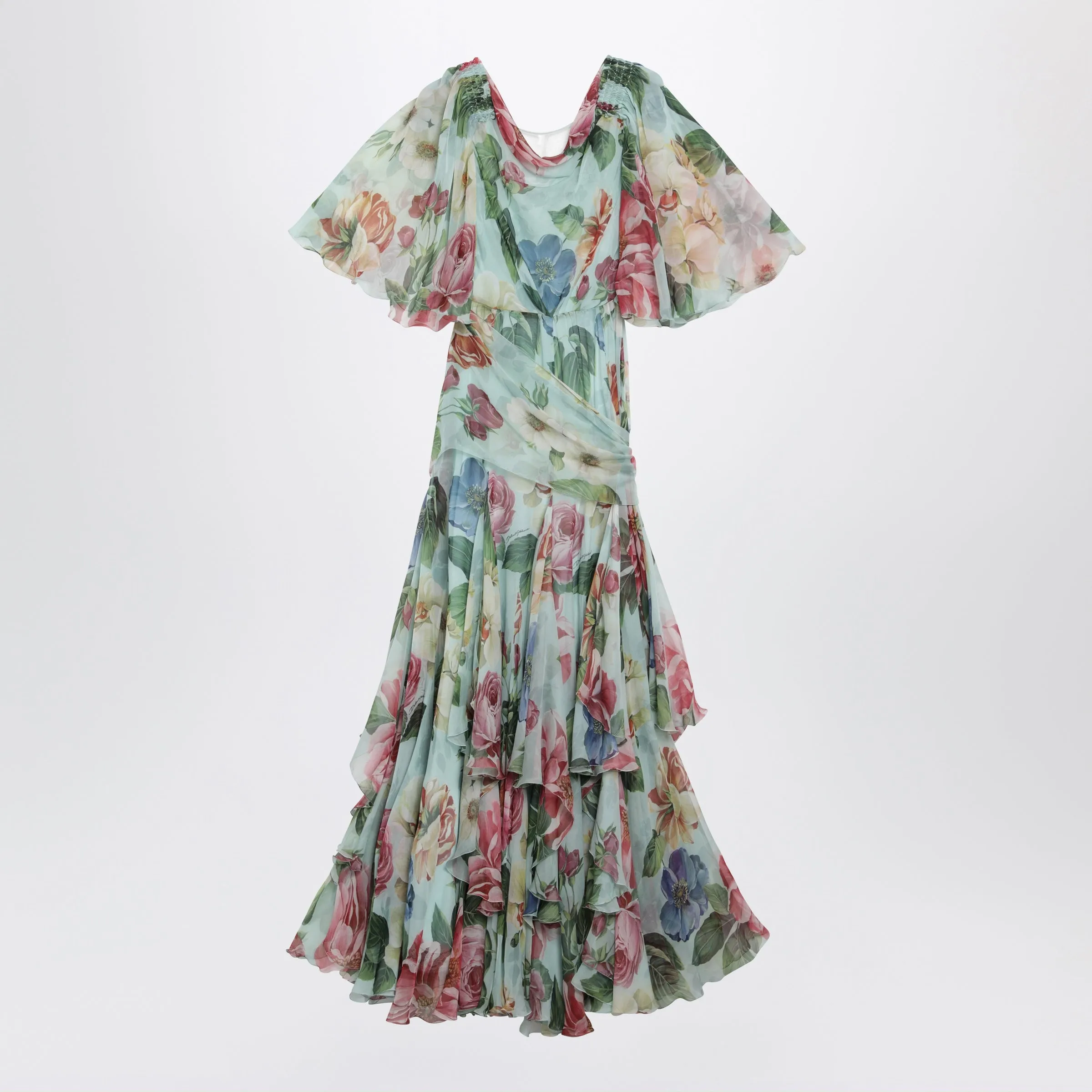 Long Floral Chiffon Dress sold by Wanan Luxury