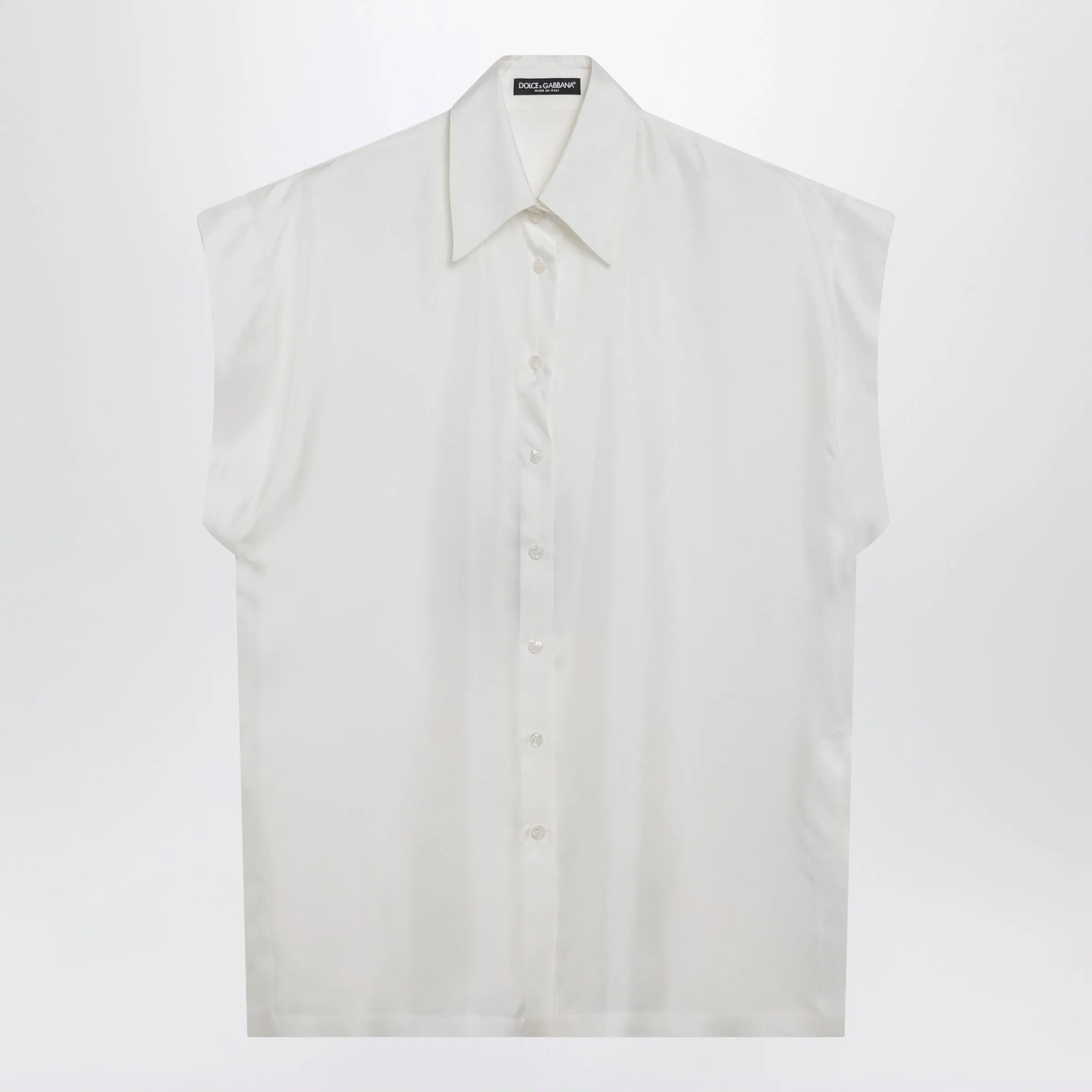 Silk Twill Shirt With Butterfly Sleeves In Natural White sold by Wanan Luxury
