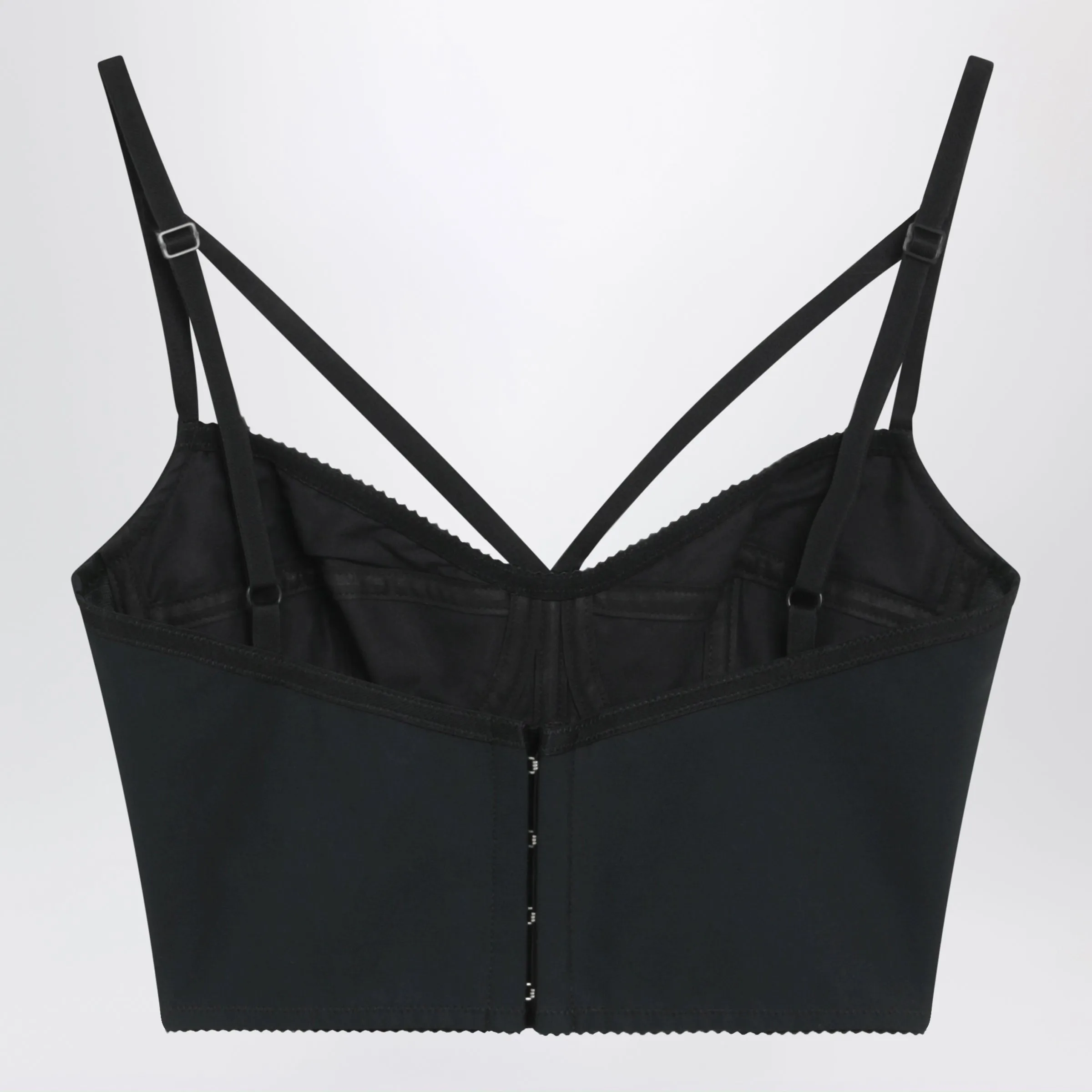 Heart-Neck Satin Bustier Top In Black sold by Wanan Luxury product image thumbnail 2