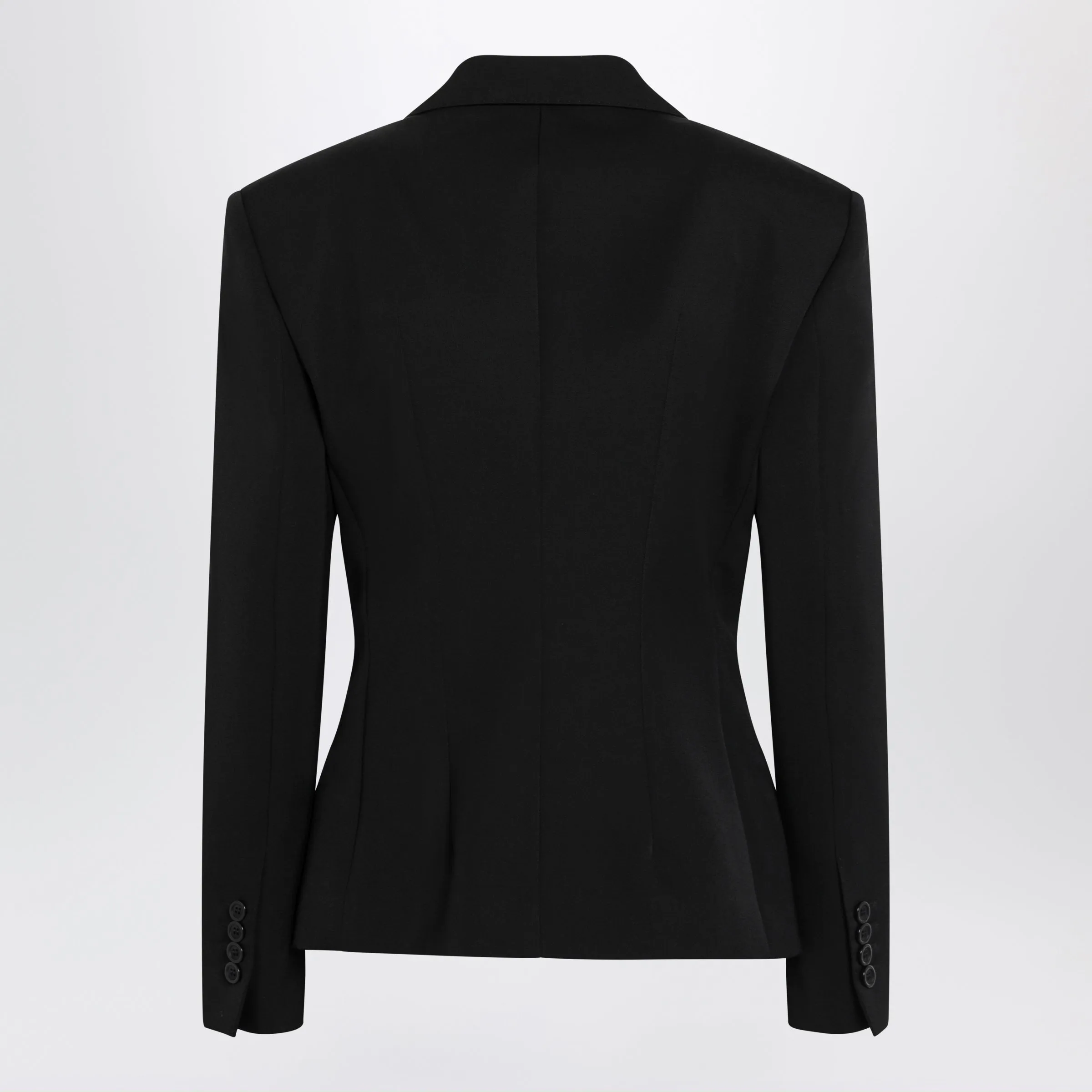 Double-Breasted Wool Gabardine Jacket In Black sold by Wanan Luxury product image thumbnail 2