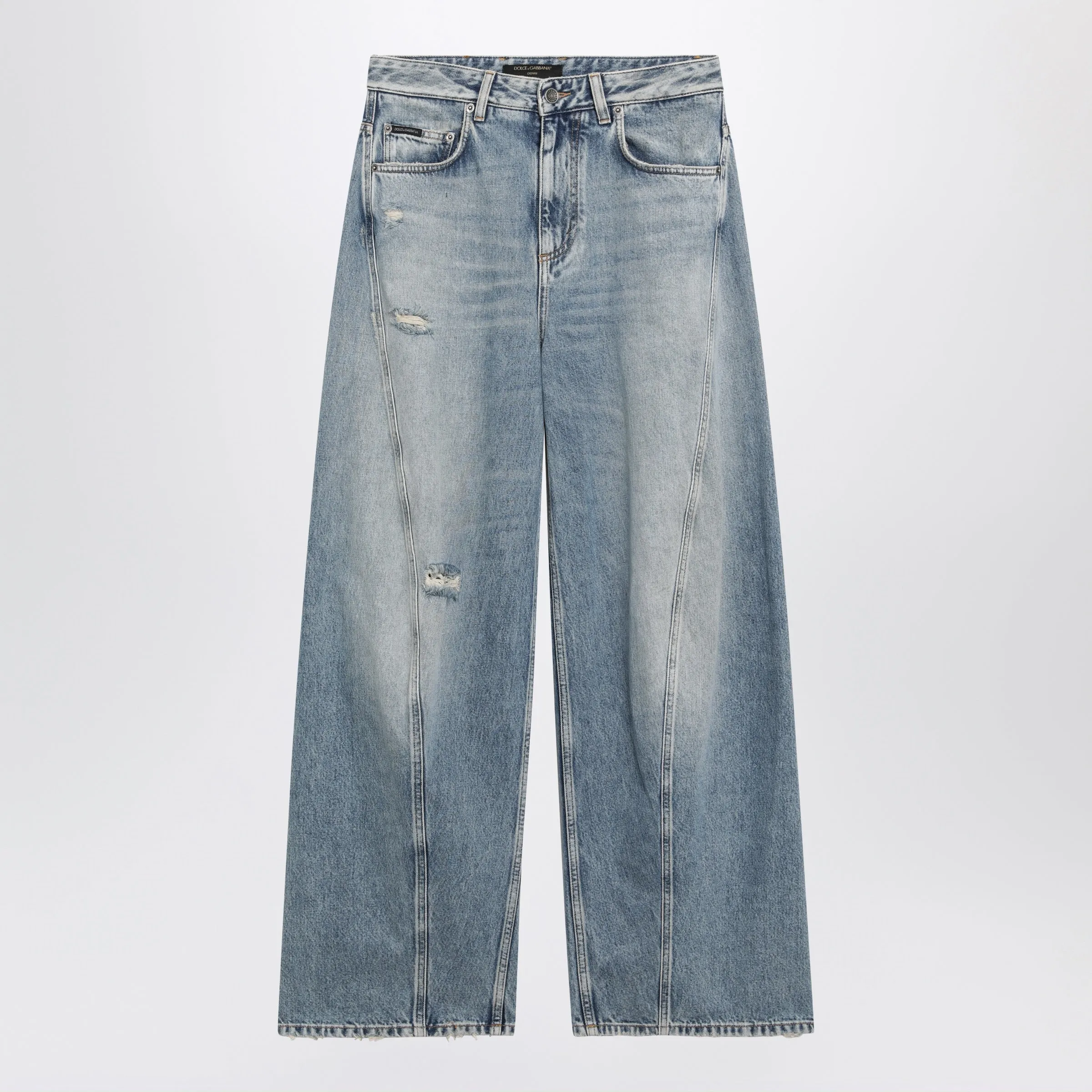 Multicolour Cotton Denim Trousers sold by Wanan Luxury