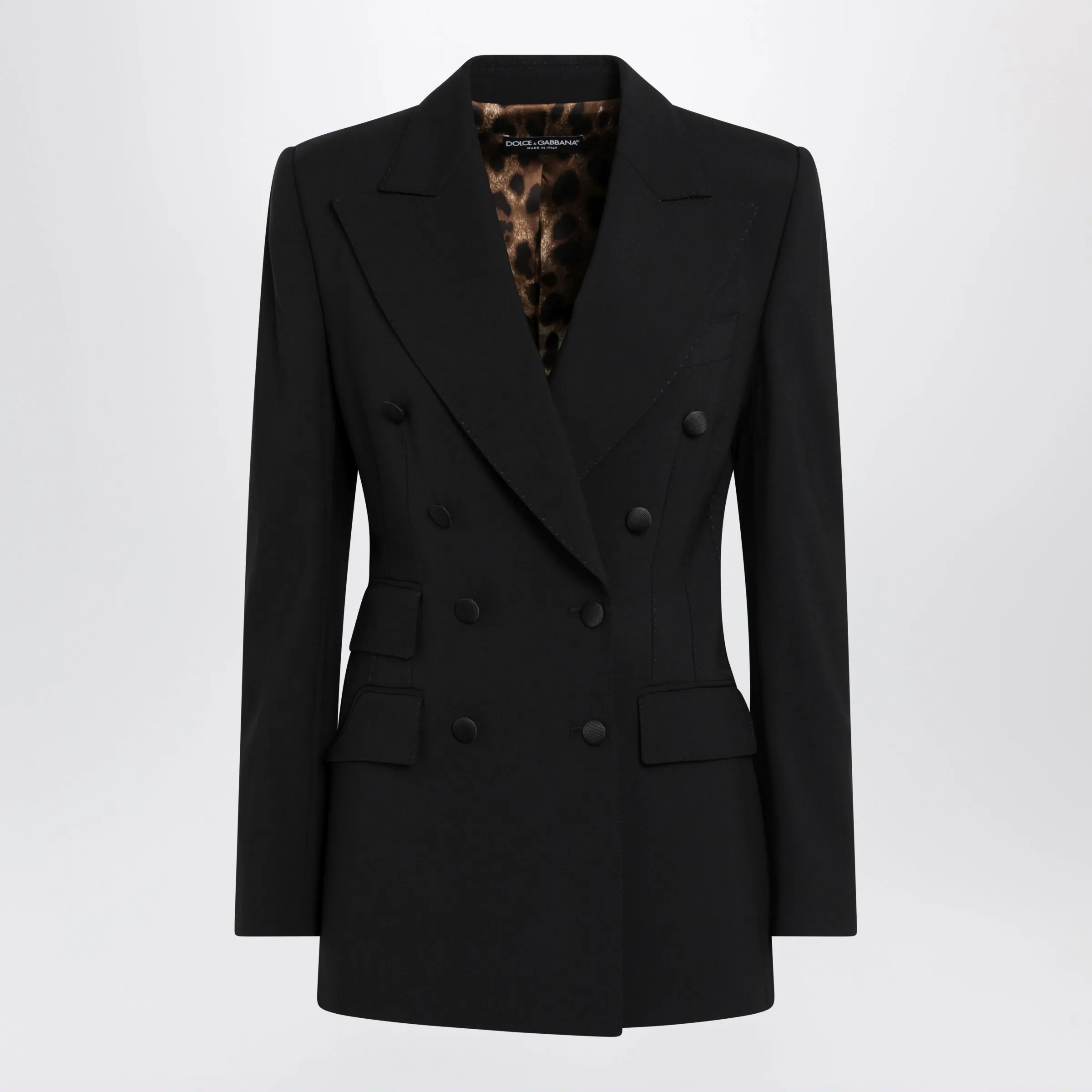Double-Breasted Virgin Wool Jacket In Black sold by Wanan Luxury