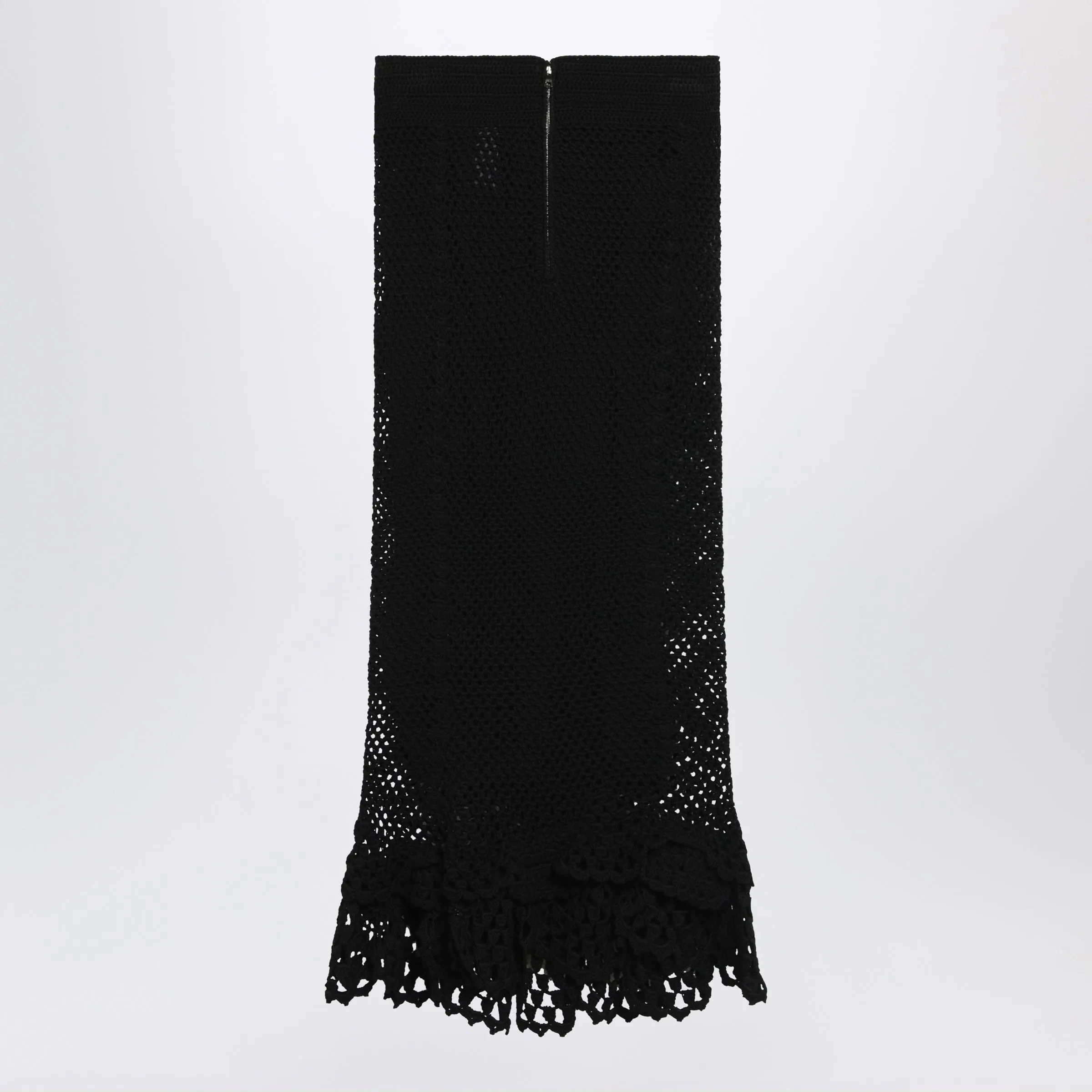 Black Crochet Cotton Knit Skirt sold by Wanan Luxury product image thumbnail 2