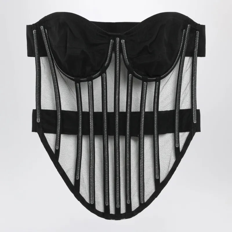 Black Corset Embellished With Tulle made by Dolce & Gabanna